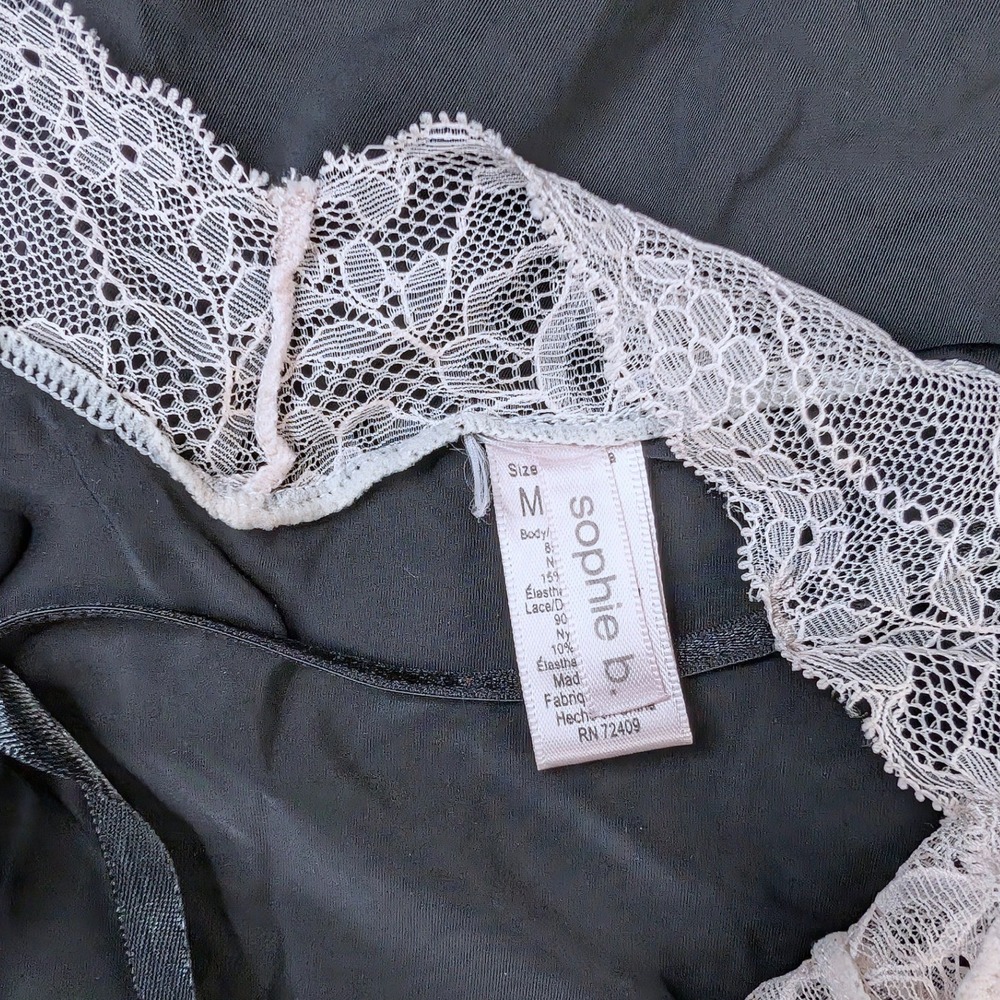 Sophie B. Black‎ Pink Lace Full Slip Dress Stretchy Lingerie Sleepwear - Picture 6 of 7